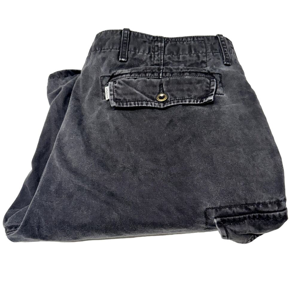 Levi's Cargo Shorts Mens 34 (36x10‎ ACTUAL) Black Faded Wash Cotton